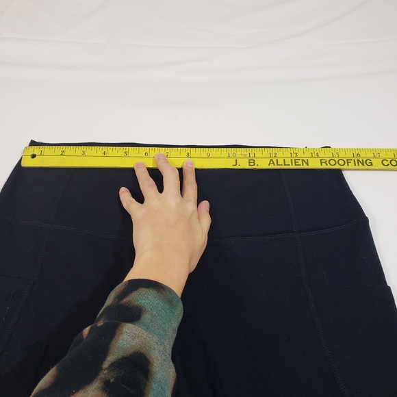 Members Mark Active Pocket Legging Capris Mesh Athletic Yoga Womens Black Pants - Picture 5 of 10